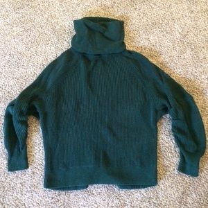 CAbi Hunter Green Cowl Sweater